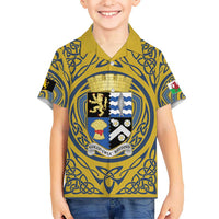 Personalized Cardiganshire Wales Hawaiian Shirt Ceredigion Coat of Arms Celtic Design - Wonder Print Shop