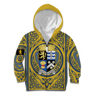 Personalized Cardiganshire Wales Kid Hoodie Ceredigion Coat of Arms Celtic Design - Wonder Print Shop