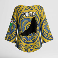 Personalized Cardiganshire Wales Kimono Sleeve Blouse Ceredigion Coat of Arms Celtic Design - Wonder Print Shop
