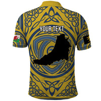 Personalized Cardiganshire Wales Polo Shirt Ceredigion Coat of Arms Celtic Design - Wonder Print Shop
