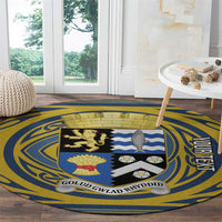 Personalized Cardiganshire Wales Round Carpet Ceredigion Coat of Arms Celtic Design - Wonder Print Shop