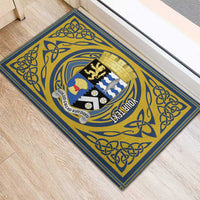 Personalized Cardiganshire Wales Rubber Doormat Ceredigion Coat of Arms Celtic Design - Wonder Print Shop