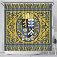Personalized Cardiganshire Wales Shower Curtain Ceredigion Coat of Arms Celtic Design - Wonder Print Shop