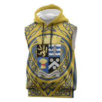 Personalized Cardiganshire Wales Sleeveless Hoodie Ceredigion Coat of Arms Celtic Design - Wonder Print Shop