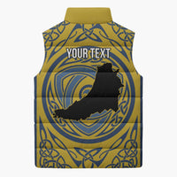 Personalized Cardiganshire Wales Sleeveless Puffer Jacket Ceredigion Coat of Arms Celtic Design - Wonder Print Shop