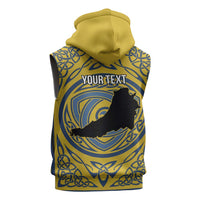 Personalized Cardiganshire Wales Sleeveless Zip Hoodie Ceredigion Coat of Arms Celtic Design - Wonder Print Shop