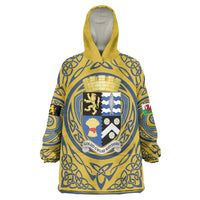 Personalized Cardiganshire Wales Wearable Blanket Hoodie Ceredigion Coat of Arms Celtic Design - Wonder Print Shop