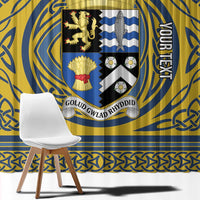 Personalized Cardiganshire Wales Window Curtain Ceredigion Coat of Arms Celtic Design - Wonder Print Shop