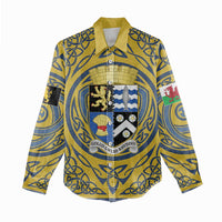 Personalized Cardiganshire Wales Women Casual Shirt Ceredigion Coat of Arms Celtic Design - Wonder Print Shop