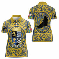 Personalized Cardiganshire Wales Women Polo Shirt Ceredigion Coat of Arms Celtic Design - Wonder Print Shop