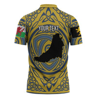 Personalized Cardiganshire Wales Zipper Polo Shirt Ceredigion Coat of Arms Celtic Design - Wonder Print Shop