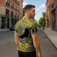 Personalized Cardiganshire Wales Zipper Polo Shirt Ceredigion Coat of Arms Celtic Design - Wonder Print Shop