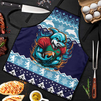 Cardiganshire Wales Christmas Apron Cardigan Bay Dolphin Rugby Design - Wonder Print Shop