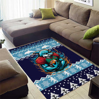 Cardiganshire Wales Christmas Area Rug Cardigan Bay Dolphin Rugby Design - Wonder Print Shop
