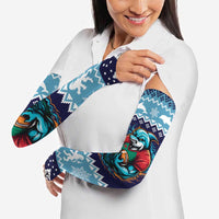 Cardiganshire Wales Christmas Arm Sleeves Cardigan Bay Dolphin Rugby Design - Wonder Print Shop