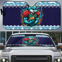 Cardiganshire Wales Christmas Auto Sun Shade Cardigan Bay Dolphin Rugby Design - Wonder Print Shop