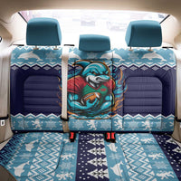 Cardiganshire Wales Christmas Back Car Seat Cover Cardigan Bay Dolphin Rugby Design - Wonder Print Shop