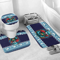 Cardiganshire Wales Christmas Bathroom Set Cardigan Bay Dolphin Rugby Design - Wonder Print Shop