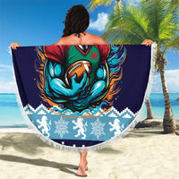 Cardiganshire Wales Christmas Beach Blanket Cardigan Bay Dolphin Rugby Design - Wonder Print Shop
