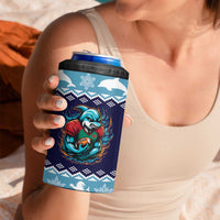 Cardiganshire Wales Christmas 4 in 1 Can Cooler Tumbler Cardigan Bay Dolphin Rugby Design - Wonder Print Shop