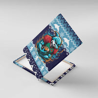 Cardiganshire Wales Christmas Canvas Wall Art Cardigan Bay Dolphin Rugby Design - Wonder Print Shop