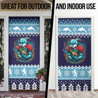 Cardiganshire Wales Christmas Door Cover Cardigan Bay Dolphin Rugby Design - Wonder Print Shop