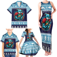 Cardiganshire Wales Christmas Family Matching Tank Maxi Dress and Hawaiian Shirt Cardigan Bay Dolphin Rugby Design - Wonder Print Shop