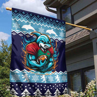 Cardiganshire Wales Christmas Garden Flag Cardigan Bay Dolphin Rugby Design - Wonder Print Shop