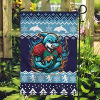 Cardiganshire Wales Christmas Garden Flag Cardigan Bay Dolphin Rugby Design - Wonder Print Shop