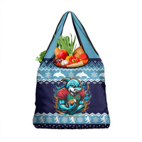 Cardiganshire Wales Christmas Grocery Bag Cardigan Bay Dolphin Rugby Design - Wonder Print Shop