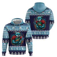 Cardiganshire Wales Christmas Hoodie Cardigan Bay Dolphin Rugby Design - Wonder Print Shop