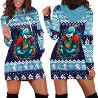Cardiganshire Wales Christmas Hoodie Dress Cardigan Bay Dolphin Rugby Design - Wonder Print Shop