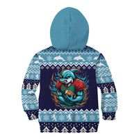 Cardiganshire Wales Christmas Kid Hoodie Cardigan Bay Dolphin Rugby Design - Wonder Print Shop