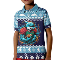 Cardiganshire Wales Christmas Kid Polo Shirt Cardigan Bay Dolphin Rugby Design - Wonder Print Shop