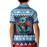 Cardiganshire Wales Christmas Kid Polo Shirt Cardigan Bay Dolphin Rugby Design - Wonder Print Shop