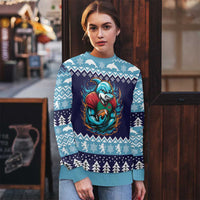 Cardiganshire Wales Christmas Ugly Christmas Sweater Cardigan Bay Dolphin Rugby Design - Wonder Print Shop