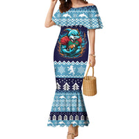 Cardiganshire Wales Christmas Mermaid Dress Cardigan Bay Dolphin Rugby Design - Wonder Print Shop