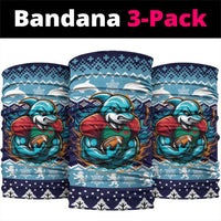 Cardiganshire Wales Christmas Neck Gaiter Cardigan Bay Dolphin Rugby Design - Wonder Print Shop
