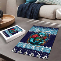 Cardiganshire Wales Christmas Puzzle Cardigan Bay Dolphin Rugby Design - Wonder Print Shop