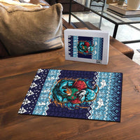 Cardiganshire Wales Christmas Puzzle Cardigan Bay Dolphin Rugby Design - Wonder Print Shop