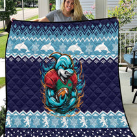 Cardiganshire Wales Christmas Quilt Cardigan Bay Dolphin Rugby Design - Wonder Print Shop