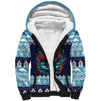 Cardiganshire Wales Christmas Sherpa Hoodie Cardigan Bay Dolphin Rugby Design - Wonder Print Shop