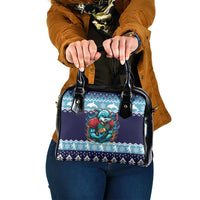 Cardiganshire Wales Christmas Shoulder Handbag Cardigan Bay Dolphin Rugby Design - Wonder Print Shop