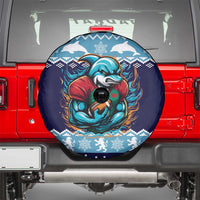 Cardiganshire Wales Christmas Spare Tire Cover Cardigan Bay Dolphin Rugby Design - Wonder Print Shop