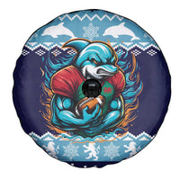 Cardiganshire Wales Christmas Spare Tire Cover Cardigan Bay Dolphin Rugby Design - Wonder Print Shop