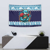 Cardiganshire Wales Christmas Tapestry Cardigan Bay Dolphin Rugby Design - Wonder Print Shop
