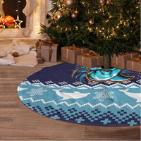 Cardiganshire Wales Christmas Tree Skirt Cardigan Bay Dolphin Rugby Design - Wonder Print Shop