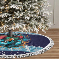 Cardiganshire Wales Christmas Tree Skirt Cardigan Bay Dolphin Rugby Design - Wonder Print Shop