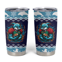 Cardiganshire Wales Christmas Tumbler Cup Cardigan Bay Dolphin Rugby Design - Wonder Print Shop