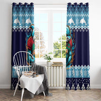 Cardiganshire Wales Christmas Window Curtain Cardigan Bay Dolphin Rugby Design - Wonder Print Shop